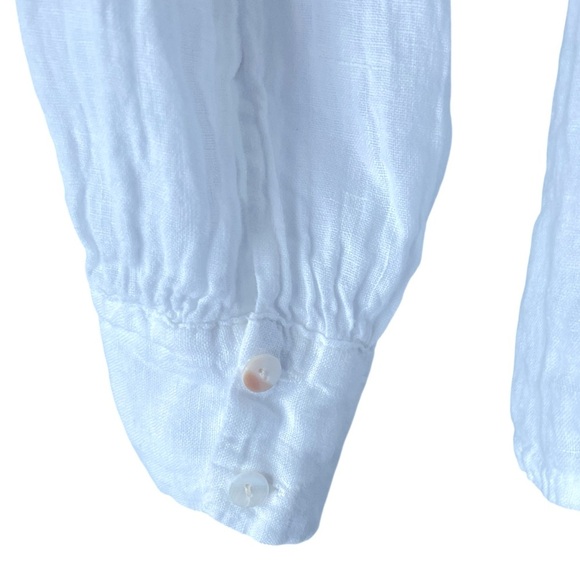 Puro Lino Made in Italy White Peasant Blouse Dolman Sleeve Top CottageCore M - Picture 4 of 8